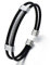 COOLSTEELANDBEYOND Edelstahl Elastische Herren Damen Armband Verstellbare Stahlkabel Armreif Silber Schwarz Zweifarbig