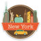 Vinyl-Aufkleber, Motiv: New York USA, für Laptop, Reisegeschenk, Gepäck, Auto, Koffer, #9208, 10 cm breit x 10 cm hoch, 2 Stück
