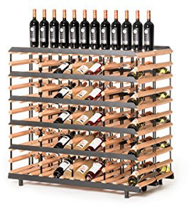 RAXI™ Präsentation Premium Weinregal aus Buchenholz mit luxuriösem Design, ideale zum Präsentieren Ihrer Weinsamlung/Vinothek – 120x Flaschen