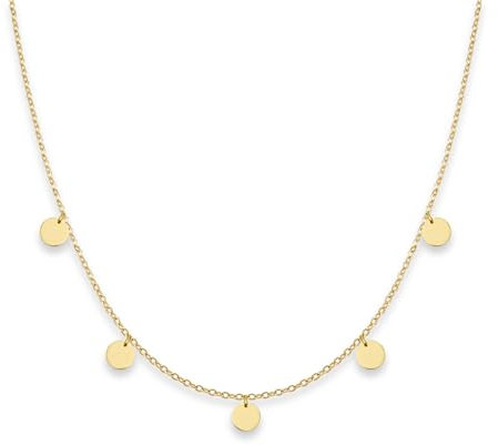 GD GOOD.designs Kette Gold mit Plättchen für Damen - Wasserfest | 18K vergoldete 5 Coin Halskette | Boho Schmuck aus Edelstahl