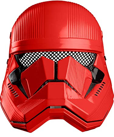 Rubie's Offizielle Disney Star Wars Ep 9, Red Stormtrooper Half Face Maske, Erwachsene, Einheitsgröße Halloween