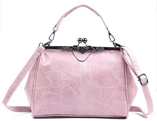 LUI SUI Sac à Main rétro pour Femmes, Sac à Main en Cuir PU Vintage poignée supérieure Sac Kiss Lock Crossbody Sac à bandoulière pour Dames