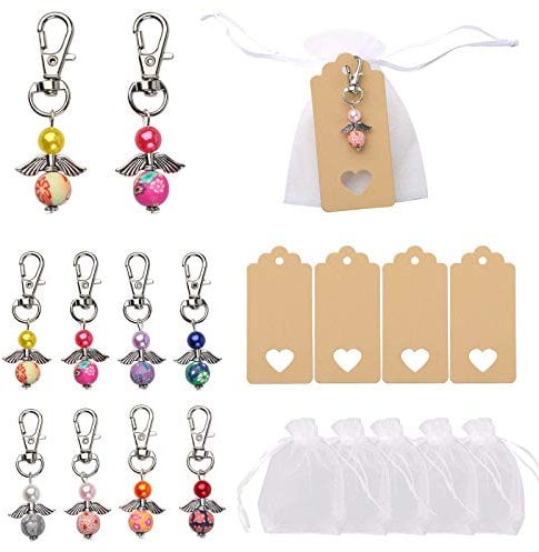 VGOODALL - 32 Stück Schutzengel Anhänger Set mit Organzasäckchen für Kommunion Konfirmation Hochzeit Taufe Party Geschenk