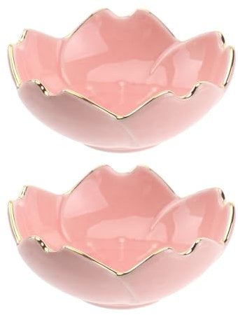 DOITOOL Soy Sauce Dish, 2PCS Dipping Bowls, Sauce Dishes Ceramic Dip Bowls Tea Bag Holder, Mini Serving Holder for Dessert Snack Snack Fruit Dish