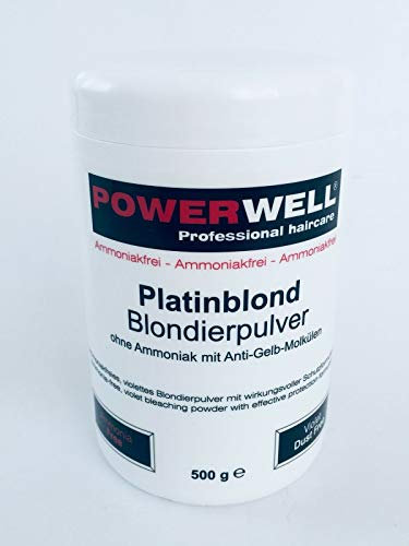 Powerwell Blondierpulver ohne Ammoniak mit Anti Gelbstich Wirkung / violett Farbpigmente - 500g