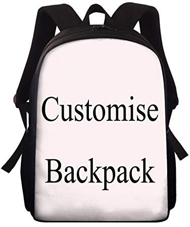 Showudesigns Personalised School Backpack for Girls Elementary Childrens Rucksack Boys Bookbag Travel Daypack Customise Design & Name or Text