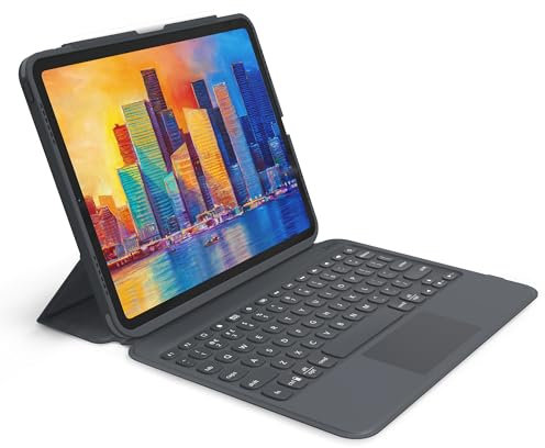 ZAGG Pro Keys Wireless Keyboard with Trackpad and Detachable Case - Compatible with The Apple iPad 10.2(Gen 9,8,7) - Charcoal
