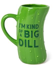 BigMouth Large Green Ceramic Pickle Mug 27oz Funny Coffee Mugs Gag Gift for Adults and Coffee Lovers Unique Gift for Men and Women