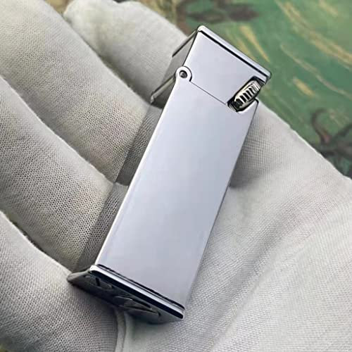 Vintage Antik Feuerzeug, Flüssigkeit nachfüllbar, Handgefertigtes Messing Seitenschlupf Rad Zündung Kerosin Feuerzeug Zigaretten Zubehör Einzigartige Geburtstagsgeschenke für Männer Vater Ehemann