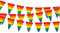Regenbogen Flaggen Banner Hillylolly small Rainbow Flag, Gay Pride Flagge, Wetterfest Regenbogen Flag Outdoor, Girlande für Garten, Drinnen und Draußen, Pride Month Parade Party Dekoration (Orange)