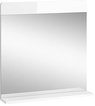Vicco Badezimmerspiegel Izan, Badspiegel, Weiß Hochglanz, 60 x 62 cm