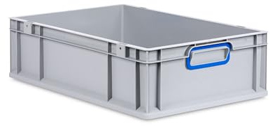 PROREGAL Eurobox NextGen Color | HxBxT 17x40x60cm | 34 Liter | Griffe blau geschlossen | Glatter Boden | Eurobehälter, Transportbox, Transportbehälter, Stapelbehälter