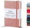 Beechmore Books Taccuino Tascabile a Righe - A6, Rosa I Diario Premium con Copertina Rigida in Pelle Vegana, Carta Color Avorio 120g/m², Confezione Regalo, Per Scrittori, Giornalisti e Studenti