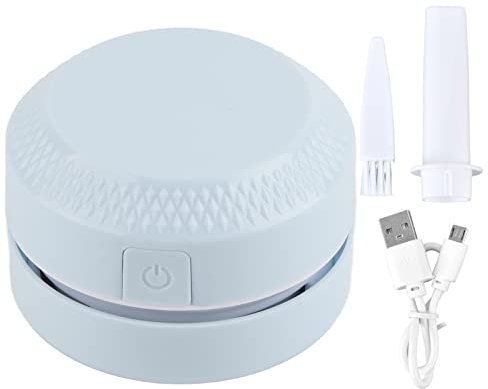 Keebgyy Desktop Vacuum Cleaner, Mini Handheld Portable Vacuum, USB Charging Vacuum Cleaner for Eraser Crumbs Dust Crumbs Piano Hairs(Blue)