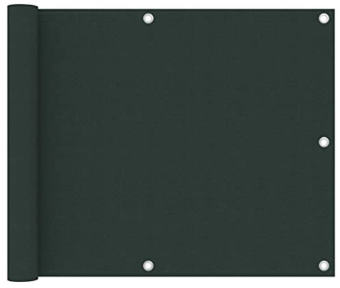 vidaXL Balkon Sichtschutz Bespannung Terrasse Windschutz Sonnenschutz Balkonbespannung Balkonverkleidung Dunkelgrün 75x400cm Oxford-Gewebe