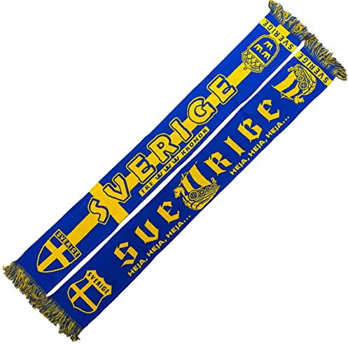 Schweden/Sverige/Sweden Schal (Strickschal), für WM, EM, Fußballschal, Kult-Schal, Souvenirschal