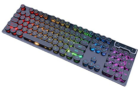ADMLZQQ Clavier Gamer TKL 104 Touches Filaire USB, Rétro-Éclairage LED Multicolore - Clavier Gaming