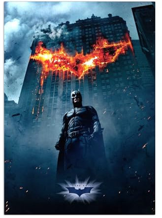 Displate Offiziell DC Comics MetallPoster Magnetische Befestigung Inklusive Lizenziert Bilder Hochwertiges Poster The Dark Knight - Batman in Gotham City 45 cm x 32 cm