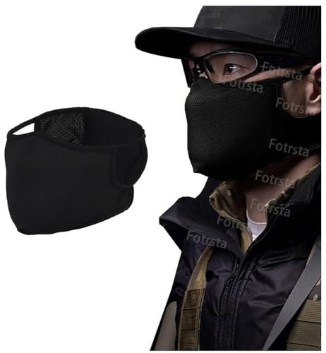 Fotrsta Demi-Masque de tir Tactique de Haute qualité Respirant élastique Masque en Silicone Souple équitation randonnée Masque de Combat Airsoft