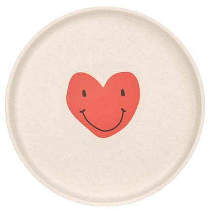 LÄSSIG Assiette enfant sans mélamine, sans BPA, pour lave-vaisselle et micro-ondes/Plate Happy Rascals Heart