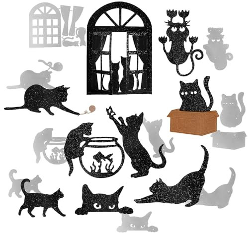 15PCS Chat Matrice de Découpe Scrapbooking en Métal Cutting Dies Saint-Valentin Bricolage Outil Gaufrage Décoration Pochoir Découpage DIY pour Fête Anniversaire Noël Cartes Album Photo