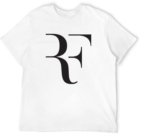 of Roger- T-Shirt Men Fashion Federer Shirt Fitness Cotton Summer Tshirt Print Wearwhite XL