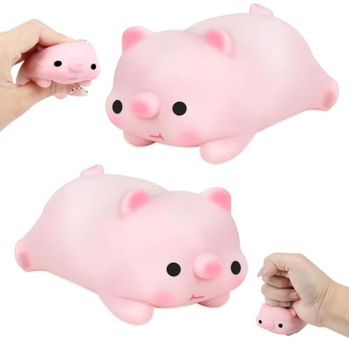 GAROMIA Stress Schwein 2 Stück Schwein Stress Dekompressions Schwein Kreatives Piggy Rosa Schweinchen Spielzeug ADHS Anti Stress Sielzeug für Erwachsene Kinder