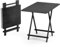 Warmiehomy Dining Table Folding Table Wooden Folding Snack Table Foldable Diner Picnic with Metal Legs (Black, 60 * 100cm)