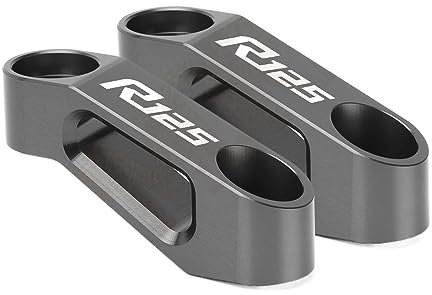 Für Y&amaha YZF R125 YZFR 125 YZF-R125 YZFR125-2023 Motorradzubehör Lenkerhalterung Spiegel Riser Extender Adapter Adapter Motorrad Parts (Color : R125 LOGO TITANIUM)