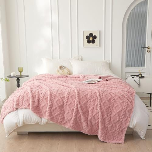 KEAYOO Flauschige Kuscheldecke aus Traumhaft Weicher Mikrofaser - Vielseitige und Pflegeleichte Wohndecke - ideal als Sofadecke und Bettüberwurf, Gute Geschenke (Rosa, 150x200cm)