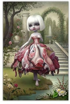 LVTFCO Modernes Mark Ryden-Poster „The Meat Show“, Wandkunst, Mark Ryden-Drucke, Mark Ryden-Leinwandgemälde, abstraktes Bild für Heimdekoration, 60 x 90 cm x 1, ohne Rahmen