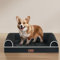 Doggyhut Orthopädisches Hundebett Ergonomisches Hundesofa Hundecouch mit Noppenschaumstoff Memory Matratze für Größen Aller Rassen, waschbar rutschfest (Schwarz, M:71x58cm)