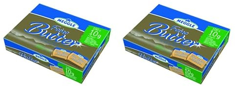 2x Meggle Feine Butter, 82% Fett, 100 Einzelportionen à 10 g - 1 kg Karton