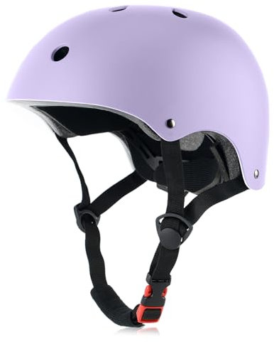 Kids Bike Helmet, 3 Sizes from Toddler to Youth, Pale Lavender, Small