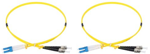 sourcing map Lot de 2 câbles de raccordement en fibre optique duplex monomode LSZH LC-ST/UPC pour centres de données, routeurs, commutateurs émetteurs-récepteurs 0,5 m
