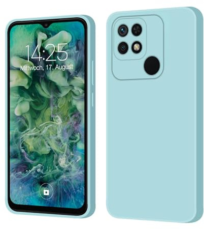 LBH Handyhülle SoftGrip für Xiaomi Redmi 10C Slim Case Hülle Schutzhülle Cover Bumper Kratzfest Ultra Dünn Mikrofaser Inlay Hellblau