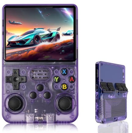 DENASH R36S Handheld Spielkonsole, Retro-Spielkonsole mit 3,5-Zoll-IPS-Bildschirm, tragbare DDR3L-1-GB-Videospielkonsole mit über 30.000 klassischen Spielen (128 G)