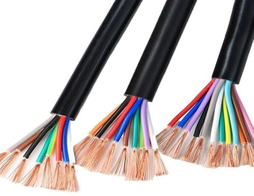 1m Cavo Elettrico, PVC Cavo isolante 2-20 multipolare, varie sezioni 0,3 mm²-1mm² Cavo di rame RVV, Cavo di controllo del segnale Adatto(8-core x 1mm²)