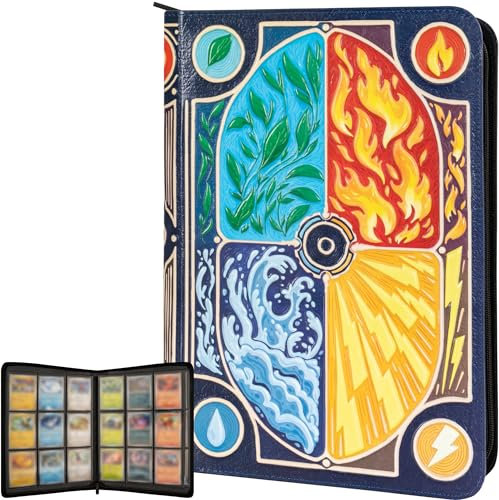 3D Classeur Carte pour Pokemon - Design 3D D'éléments en Relief en Cuir PU avec Éclair - Album Carte avec 9 Pochettes pour 360 Cartes. Livre A4 Range Carte Pokemon Portfolio, Carnet Porte Carte Cahier