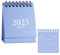 Mini Tischkalender 2024-2025, Tanding Flip Kleiner Tischkalender, von Juli 2024 bis Dezember 2025 Mini Stehkalender, Dickes Papier Doppeldrahtbindung mit Aufklebern für Home Office Schule (Blau)