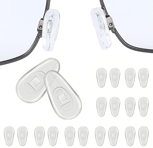 NJCXOLA 10 Paar brillen nasenpads,Nasenpads Brillenpads Nasenpads zum Rutschfeste Brille Nasenpads Weiche Silikon Transparent für Brillen Sonnenbrillen Rutsch Stopper Gläser Nasenpad Brille Zubehör