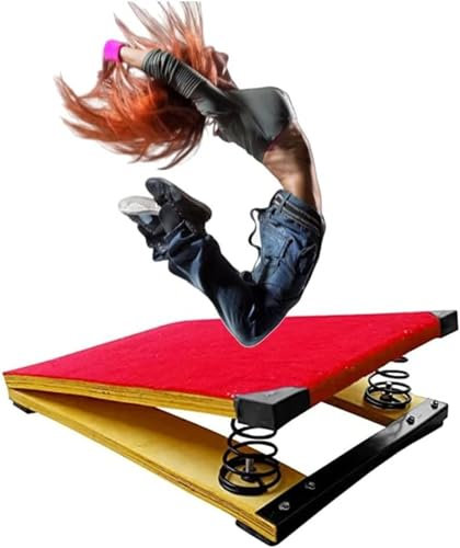 ZXXDSMYF 50 x 80 cm, tragbares Gymnastik-Sprungbrett mit 2 Federn für Sprung- und Heim-Fitnessstudio – Junior-Gymnastik-Sprungbrett, ideal für die Schule und als Mini-Trampolin zu Hause