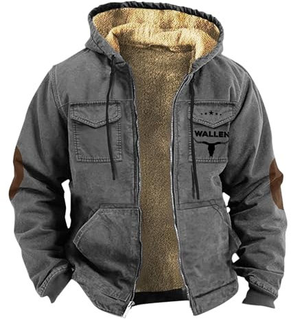 Generisch same day lieferung produkte Winterjacke Herren Warme Fleecejacke Militärjacke Lässige Gefütterte Cargojacke Strickjacke Thermo Outdoorjacke Übergangsjacke Winter Mit Taschen