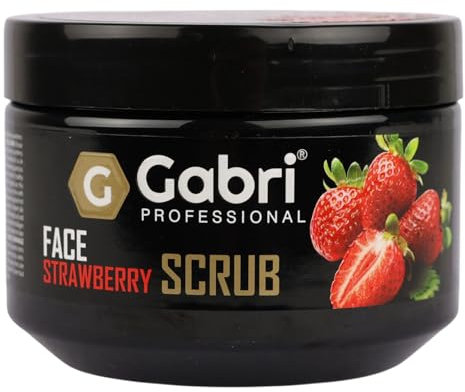 Gabri Professional Strawberry Face Scrub 300 g - Exfoliante facial de fresa suave, extractos de fresa natural, hidratante, para todos los tipos de piel