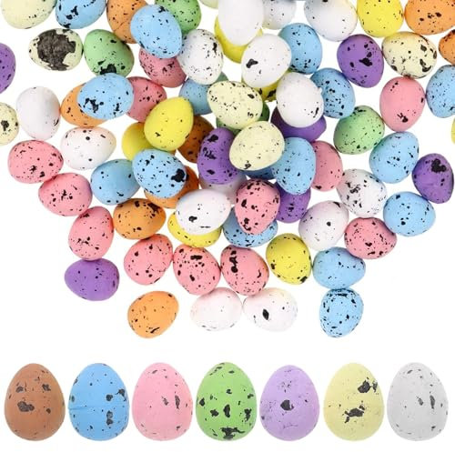 LQTSLFM Deko Ostereier Eier 100 Stück,Ostereier Deko,Schaumstoffeier zum Basteln Ostern Jagt Korbfüller,Ostern Deko für Frühling, Schule, Zuhause