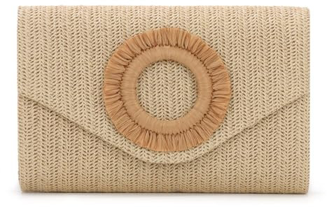 Freiesoldaten Bolsos de Paja para Mujer Bolso de Noche Tejido Bolsa de Playa de Verano para Fiesta Deshierbe Vacaciones