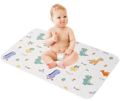 JAWUZ Wickelunterlage Baby 50x70cm Faltbar - Tragbare Wickelauflage für Unterwegs mit Wasserdichtem Polyester und Atmungsaktiver EVA-Schicht - Waschbare Wiederverwendbare Baby Wickel-Decke