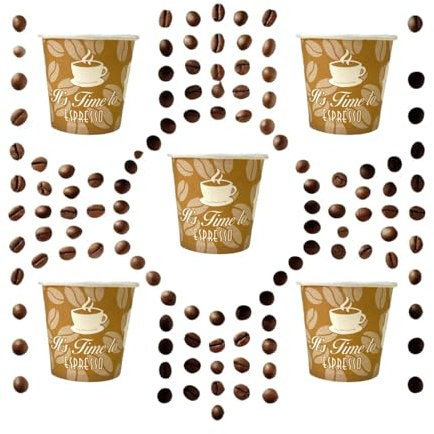Mama Shop Bicchierini Caffè 75 ml, 2000 Bicchierini Caffè Carta Compostabili e biodegradabili, Bicchieri Carta Caffe caldo e freddo