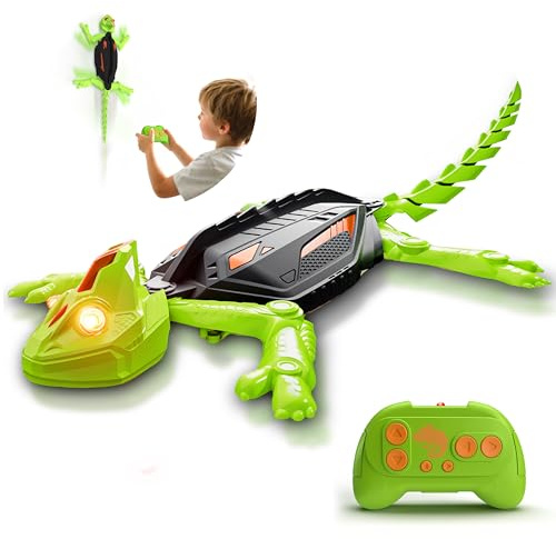 Wall Crawler Chamäleon Spielzeug, Wiederaufladbar Ferngesteuert Gecko, Eidechse Roboter mit leuchtenden LED-Augen, Kinder Spielzeug, Geschenk Jungen Mädchen 3 4 5 6 7 8+ Jahre [Verbesserte Version]