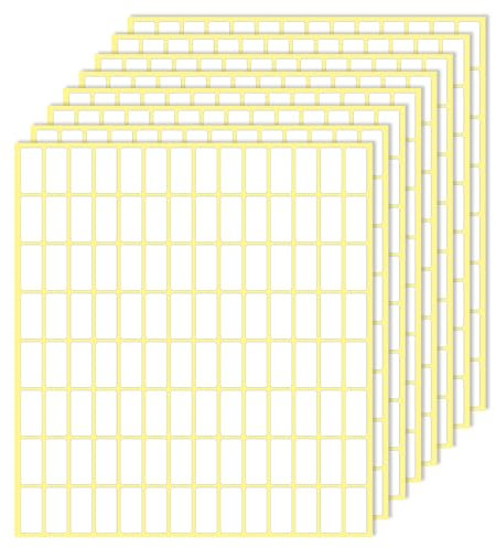 3360 Stück weiße Etiketten Aufkleber 10 x 20 mm kleine Selbstklebend Preisschilder Universal Haushaltsetiketten zum Ordner Schule Büro Küche